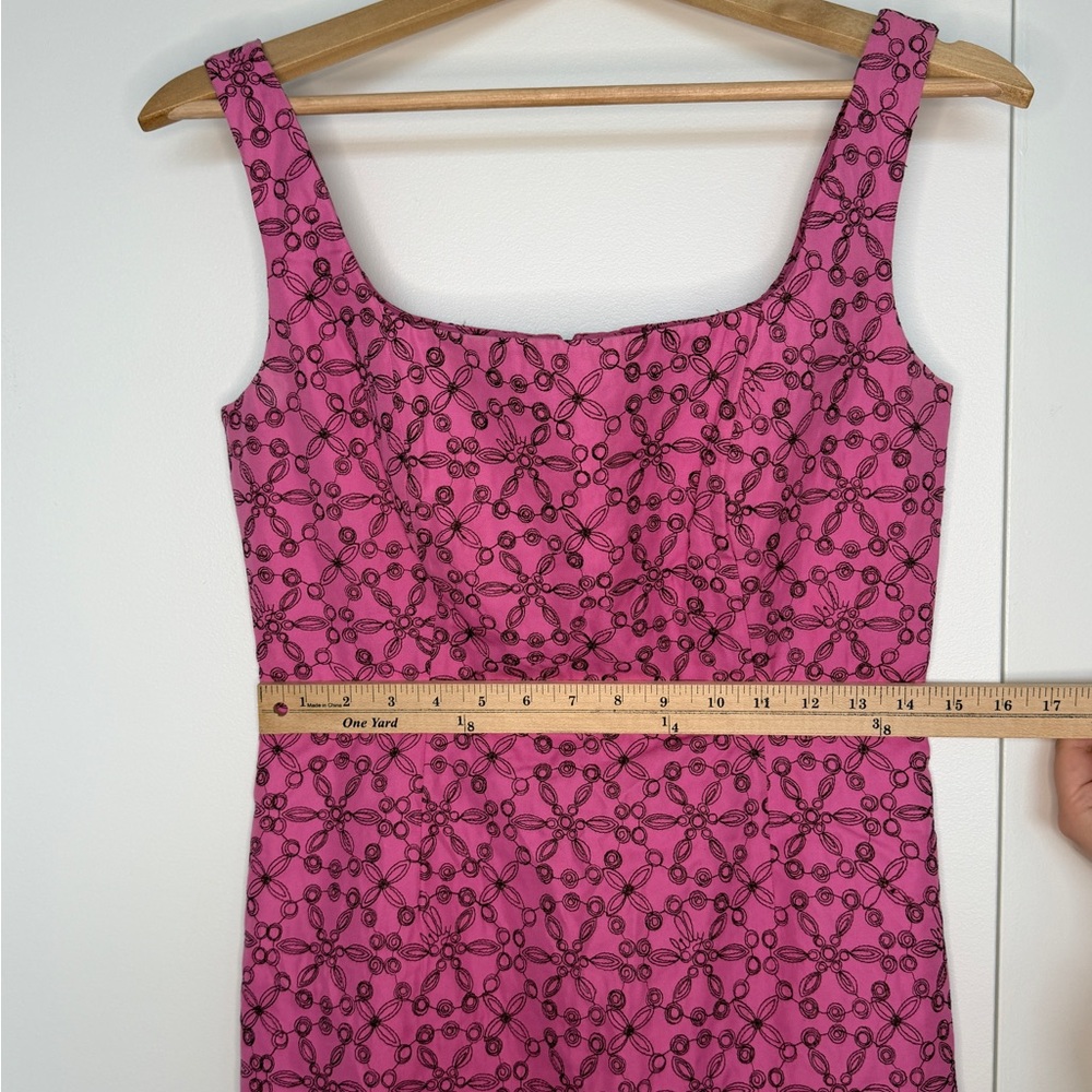 Vintage Lilly Pulitzer Pink Embroidered Sheath Dress Silk Blend 6 - Picture 2 of 10